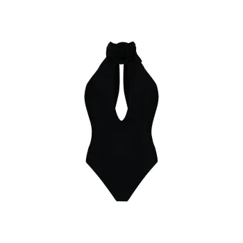 Magda Butrym Floral appliqué Halterneck Swimsuit