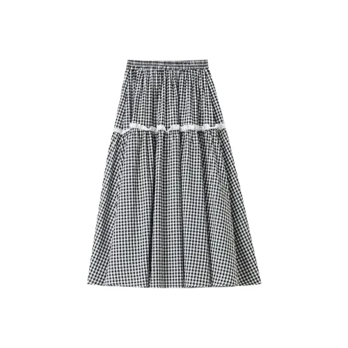 Mm Casual Long Skirts Women's Plaid