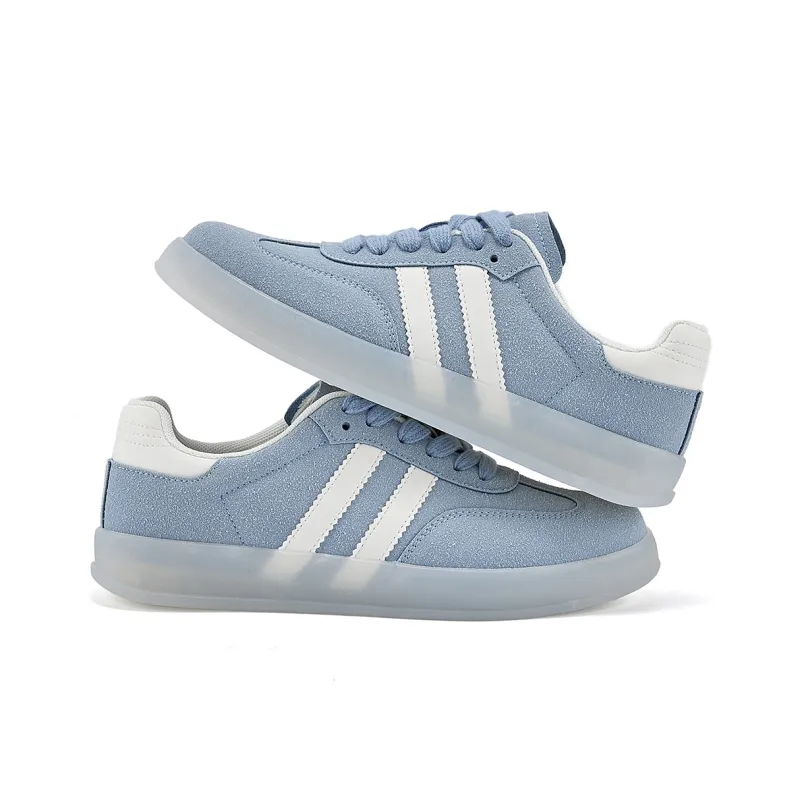La Chapelle Trendy Campus Korean Style High School Minimalist Style Low Top Skateboard Shoes Women's Blue-3