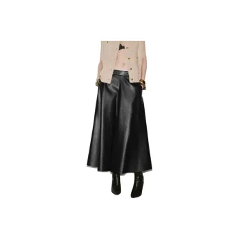 URBAN REVIVO Casual Long Skirt Women's Black