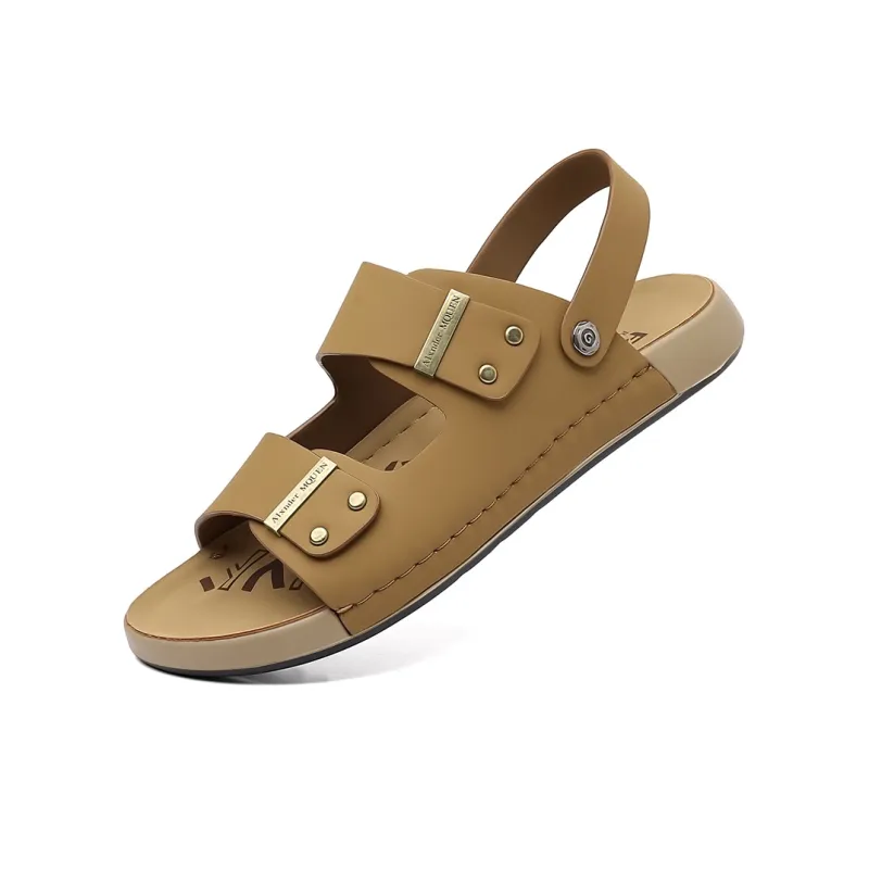 QIUTEXIONG Beach Sandals Men Black/Yellow-4