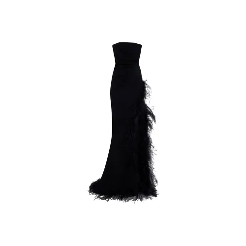 Alessandra Rich Sleeveless Split Cady Gown