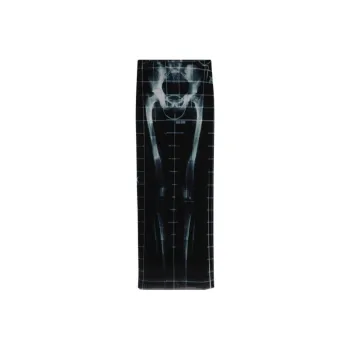 Jean Paul Gaultier Printed Squeletor Mesh Long Skirt 'Black/Navy/Light Blue'