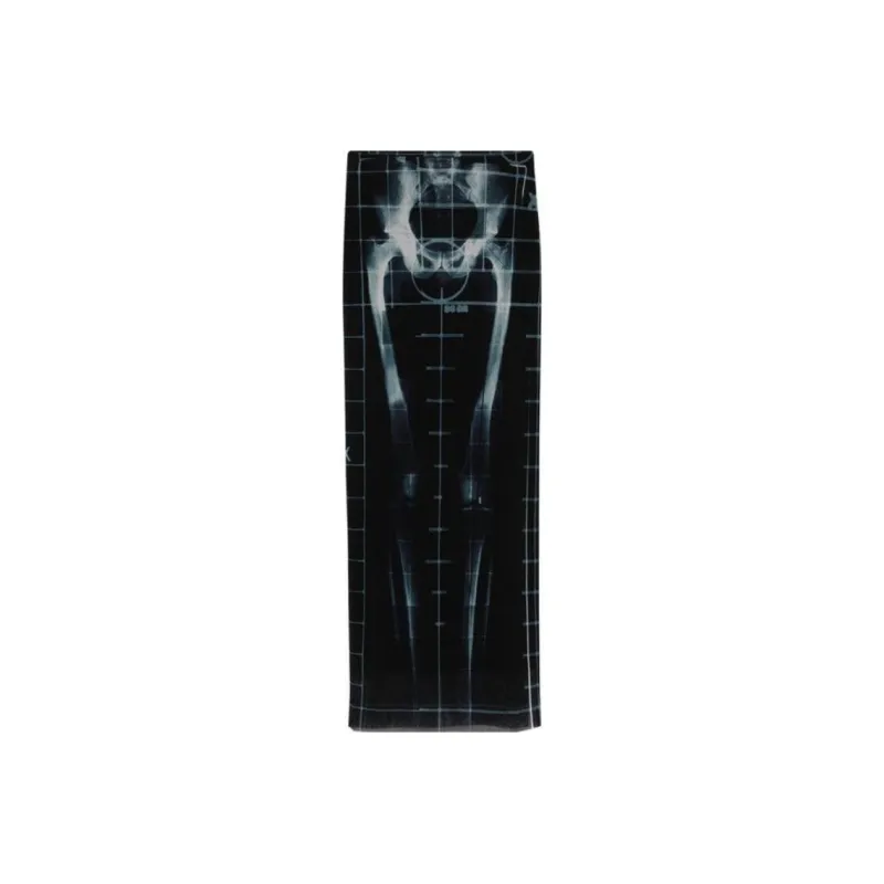 Jean Paul Gaultier Printed Squeletor Mesh Long Skirt 'Black/Navy/Light Blue'-0