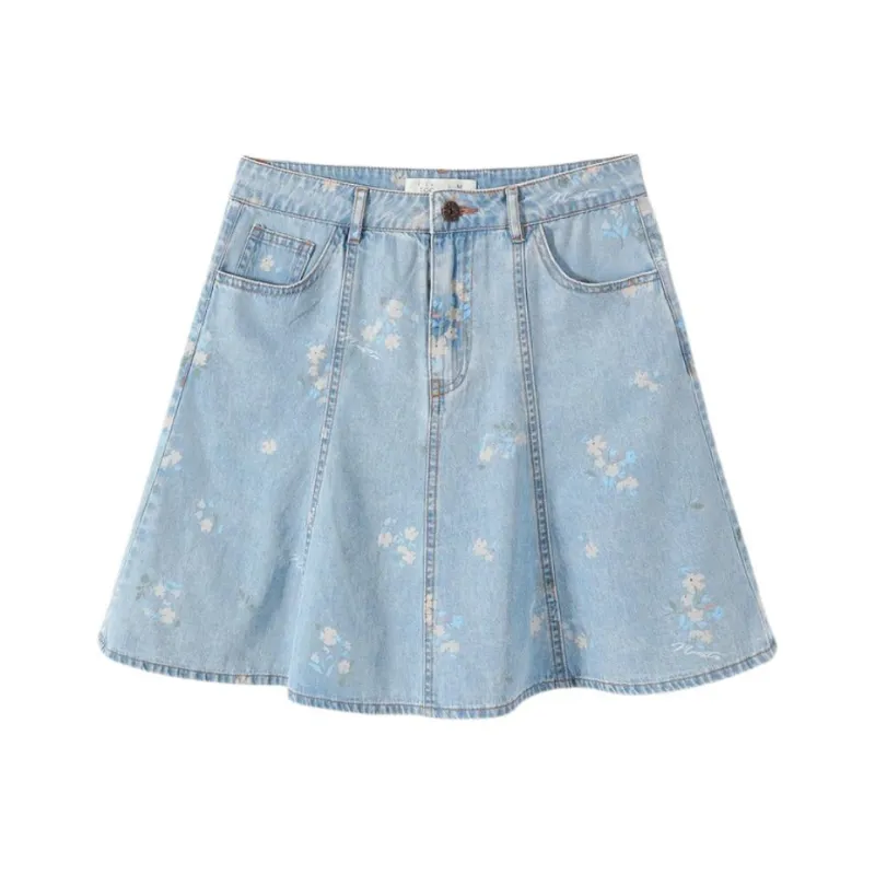 EICHITOO Denim Short Skirts Women's Light Blue Pattern-0