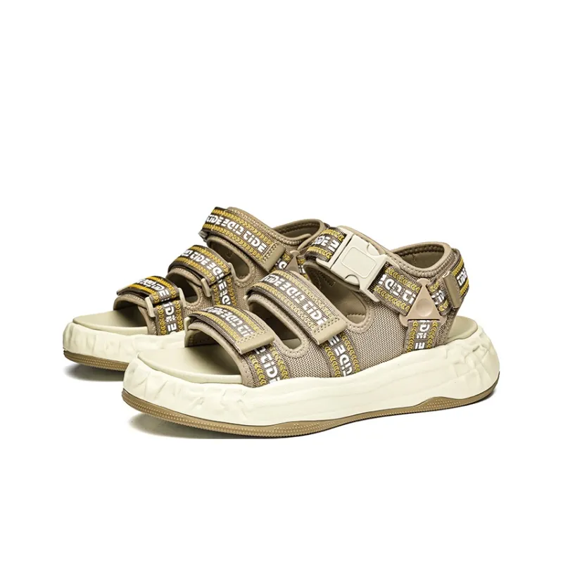FAPAI Beach Sandals Men Apricot/Black Green-2