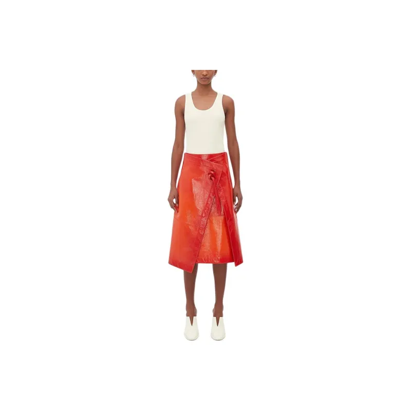 Bottega Veneta Casual Long Skirt Women's Orange-0