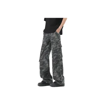 7 SEVFUN Casual Pants Unisex Camouflage Gray