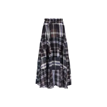 Sacai Checked Midi Skirt