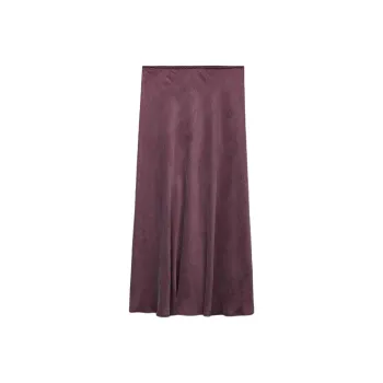 ZARA ZW Series Casual Long Skirts Women's Dark Purple