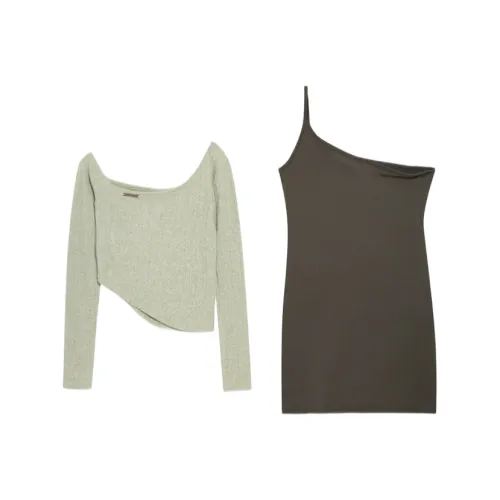 GUAILILUOLI N ONE Skirt Set Womens Black White Women's