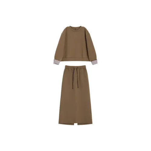 Fragment Skirt Set Women's Dark Coffee
