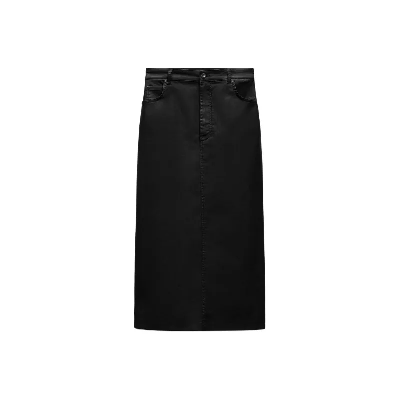 ZARA ZW Series Casual Long Skirts Women's Black-0