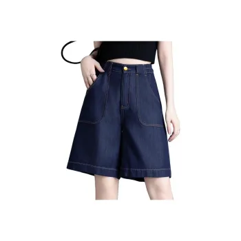 You Cow Me Pants Denim Shorts Women's Denim Blue