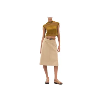 HERMES Kelly SS25 Casual Long Skirt Women's Beige