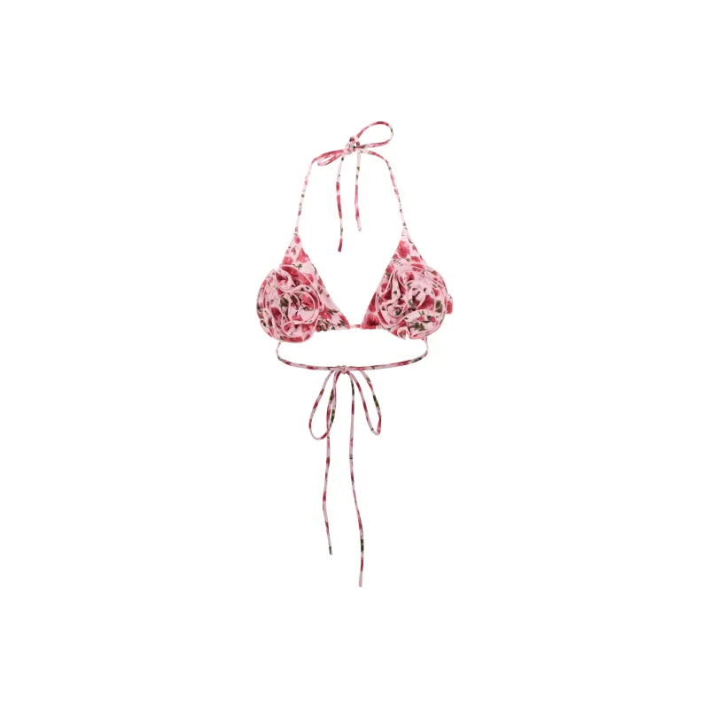 Magda Butrym Floral Strappy Triangle Bikini Top-0