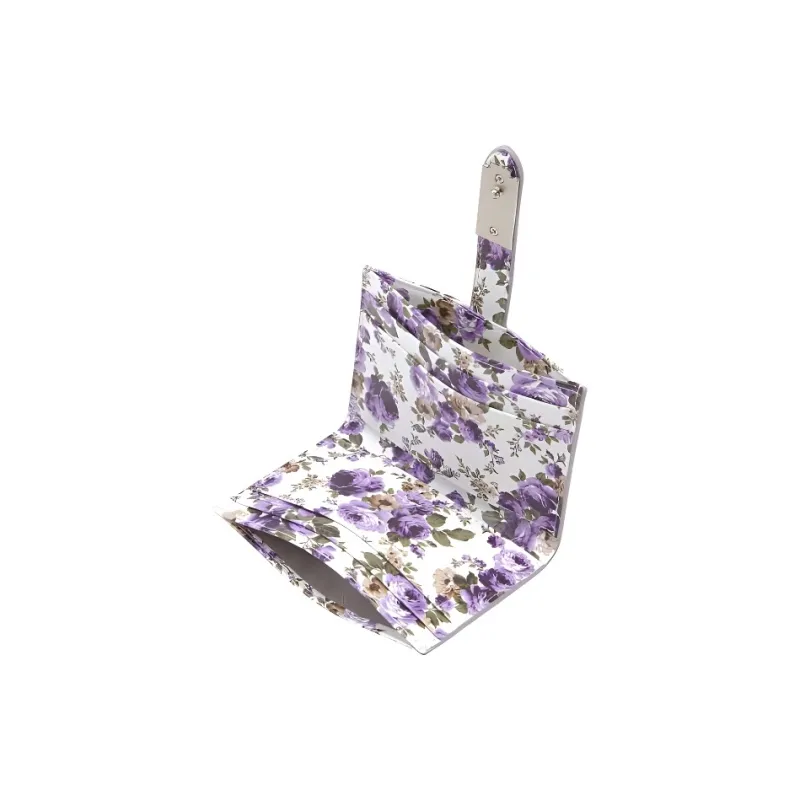 Vunque Natural Leather Wallet Small Size Women's Ivory With Purple Accents-2