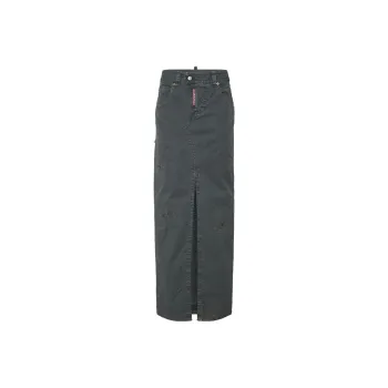 DSQUARED 2 Slit Detailed Distressed Maxi Skirt