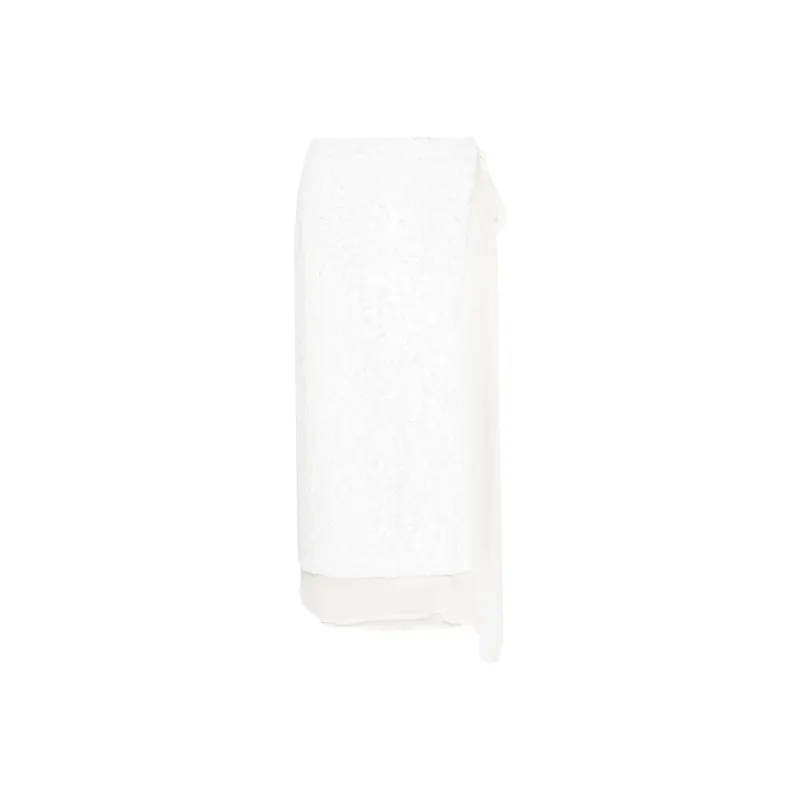 PAROSH Casual Long Skirt Women's White-0