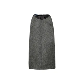PRADA Mouliné High Waist Midi Skirt