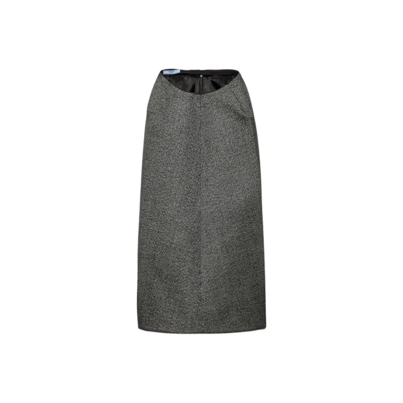 PRADA Mouliné High Waist Midi Skirt-0