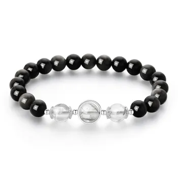 Lao Feng Xiang Natural Obsidian Bracelets Unisex