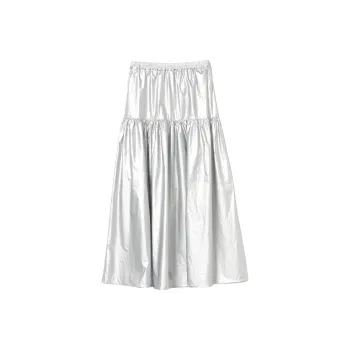 Beams Casual Long Skirt Women's Silver
