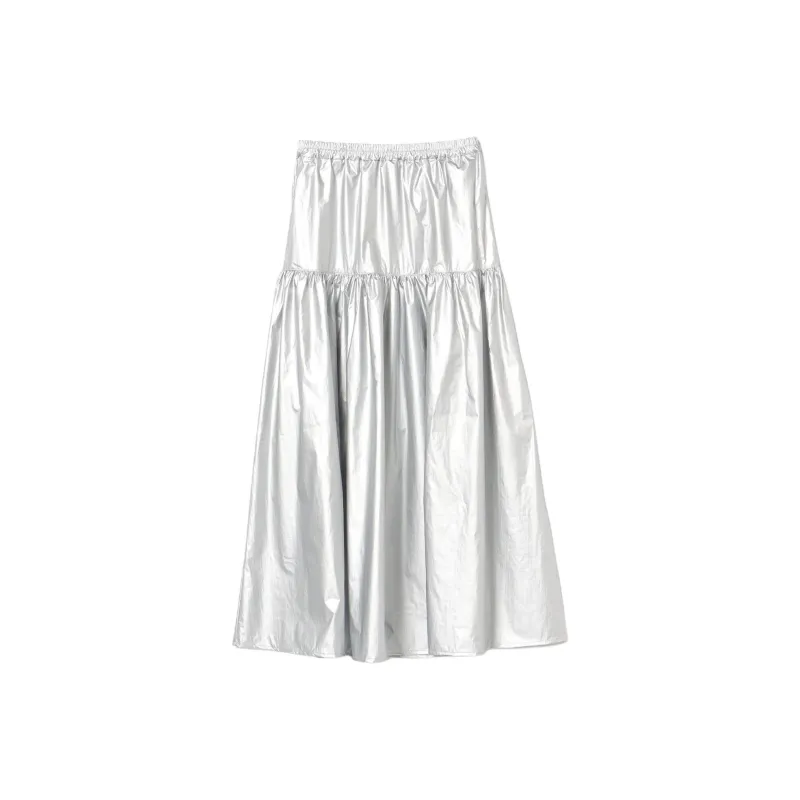 Beams Casual Long Skirt Women's Silver-0