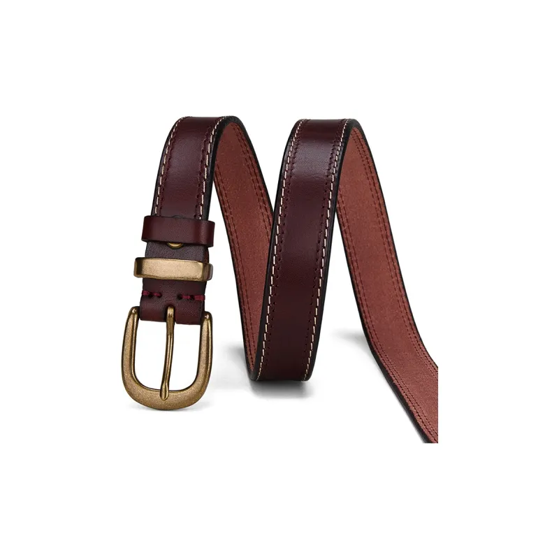 PIERRE CARDIN Cow Leather Belts Men's Black/Burgundy/Brown 2.8cm-8