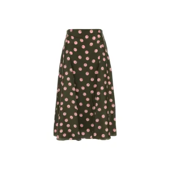 FENDI Graphic Printed Pleated Midi Skirt