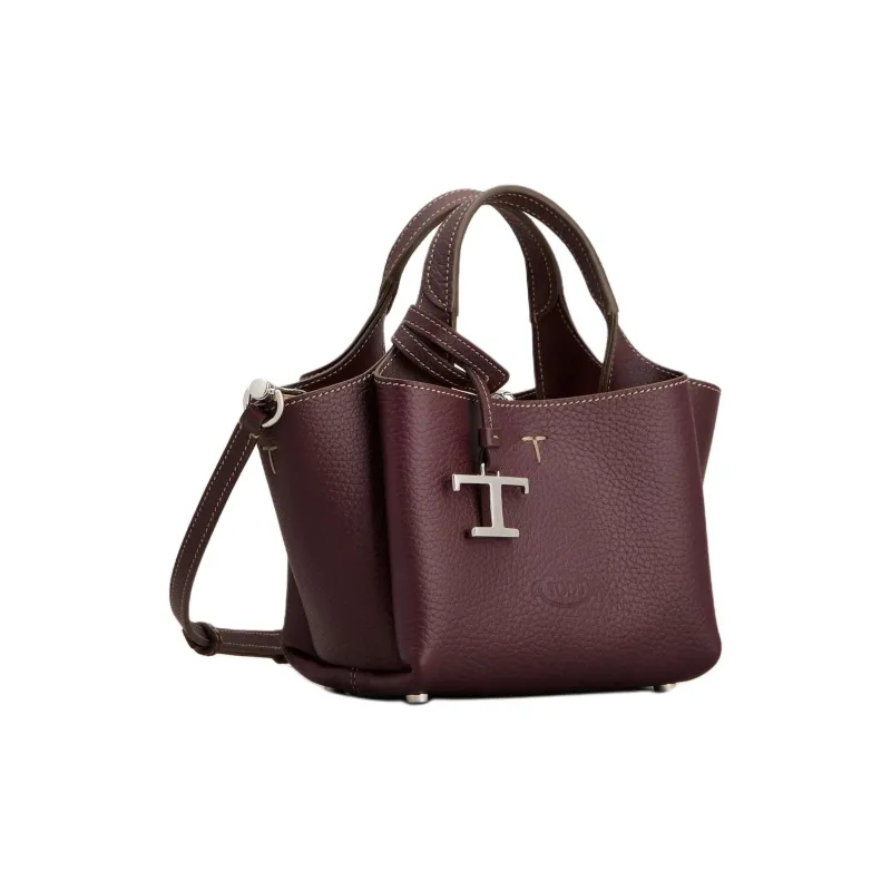 TOD'S Calfskin One Shoulder Handbag Mini Women's Burgundy-1