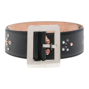 BALLY Cow Leather Belts Unisex Black 