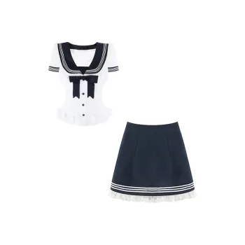 Yvetteclassic Skirt Set Women's White+Blue