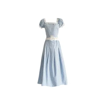 Udon House Skirt Set Women's Blue Plaid