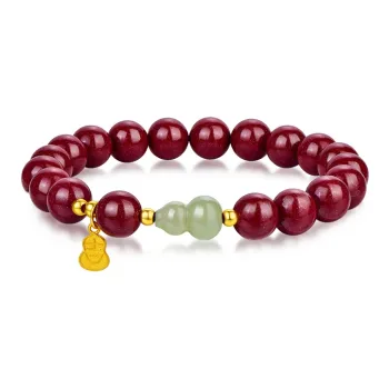 JINLIUFUJIXIANG Reconstructed Cinnabar Bracelets Unisex