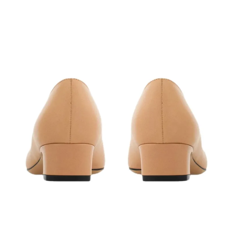 FERRAGAMO Iconic Chunky Heel High Heels 3cm Women's Nude-3