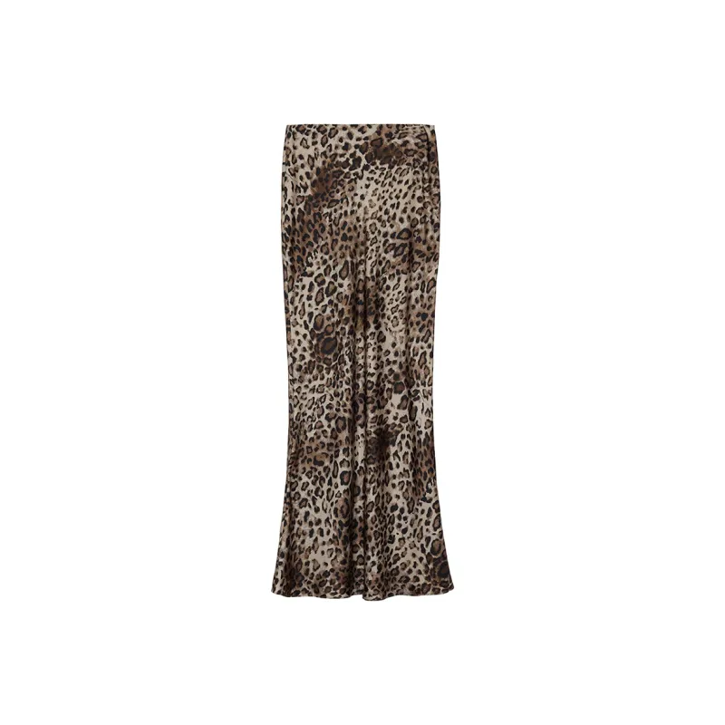 NancyCavally Casual Long Skirt Women's Leopard Print-0