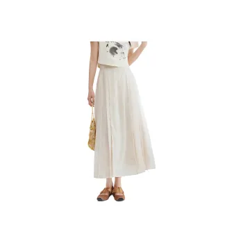 ZIHAN Casual Long Skirts Women's White Ginger