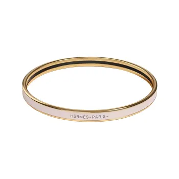HERMES Enamel Bangles Women's Gold