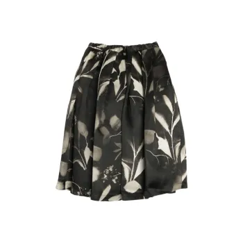 COMME DES GARCONS SHIRT Silk Print Skirt 'Black/Off White'