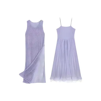 DOSOHEB Skirt Set Women's Purple