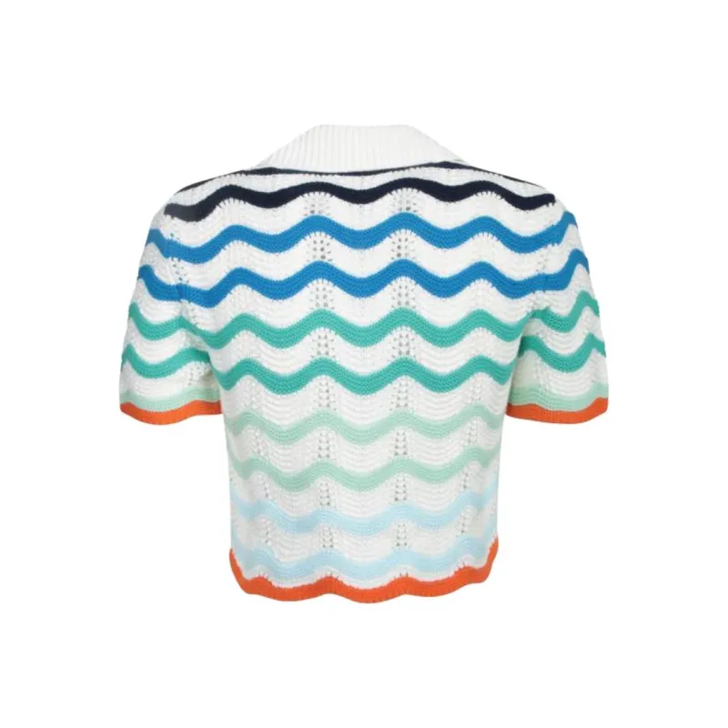 CASABLANCA Gradient Wave Crochet Top 'Multicolor'-1