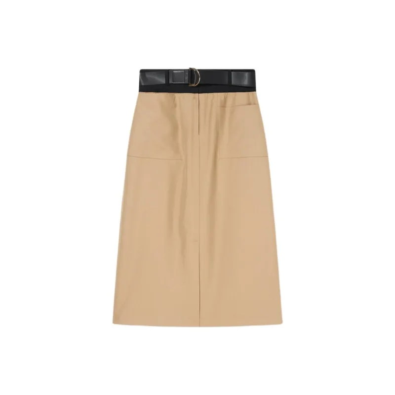 Goodland Casual Long Skirts Women's Khaki-0