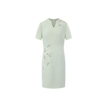 BBLLUUEE Cheongsam Women's Avocado Green