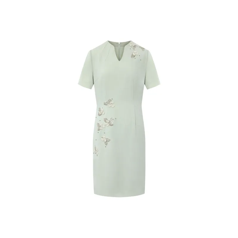 BBLLUUEE Cheongsam Women's Avocado Green-0