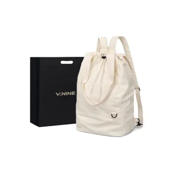 V.NINE Fabric Sports Women's Bag Backpack Large Size Women's Milk White/Obsidian Black
