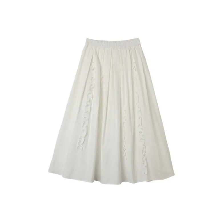 SETIROM Casual Long Skirt Women's White-0