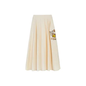 B.Duck Casual Long Skirts Women's Beige Yellow