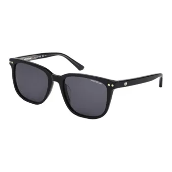MONTBLANC Plate Frame Square Sunglasses Unisex Black