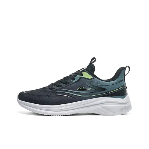 Warrior Slip Resistant, Abrasion Resistant, Breathable Low Top Casual Running Shoes Men's Black Green